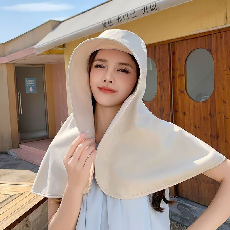 Elegant Wide Brim Sun Protection Shawl Hat for Women