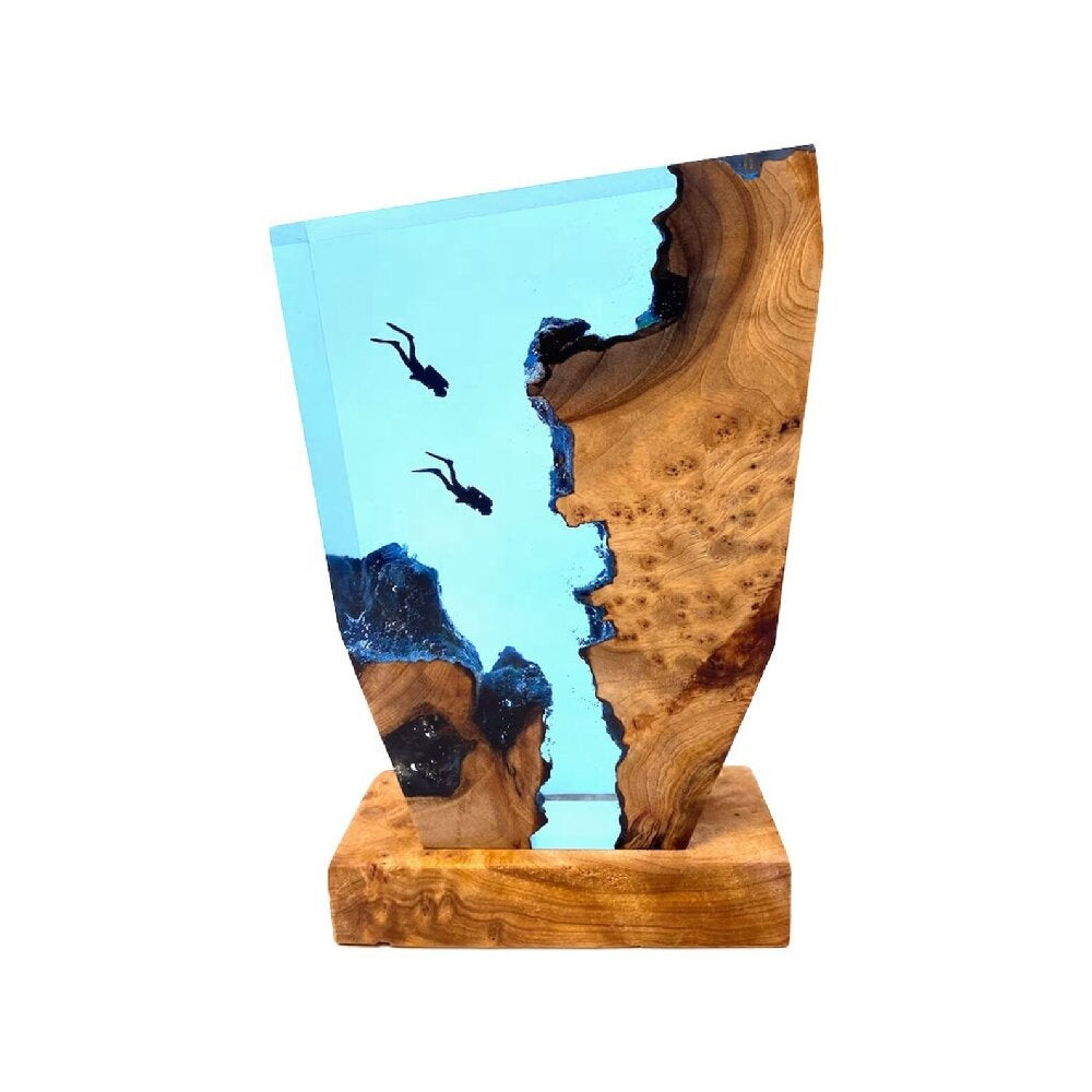 Elegant Table Lamp with Ocean Diver