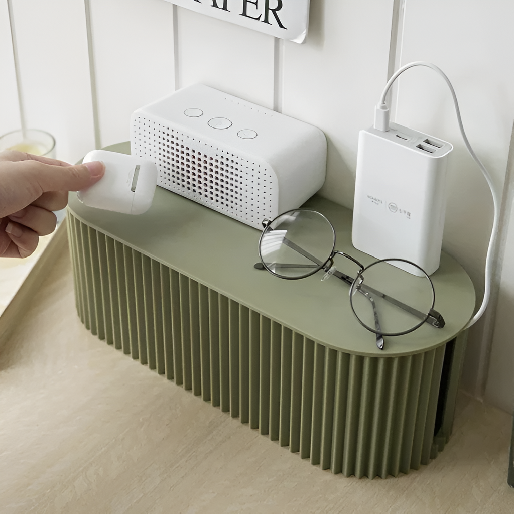 Minimalist Cable Box in Soft Colors – Stylish Macaron Design for Desk and Home Organization