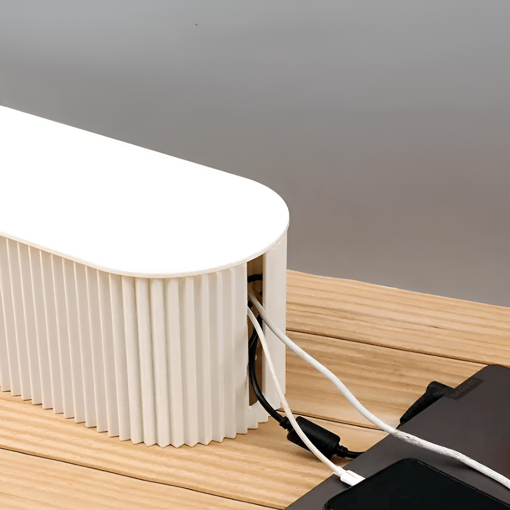 Minimalist Cable Box in Soft Colors – Stylish Macaron Design for Desk and Home Organization