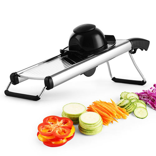 Mandoline Professionnelle – Coupe-Légumes en Acier Inoxydable Réglable avec Garde de Sécurité et Gants