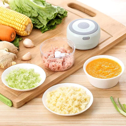 Mini broyeur à ail électrique rechargeable – Presse à ail sans fil & Robot culinaire