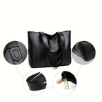 Elegant Leather Shoulder Bag with Retro Style and Smooth Surface