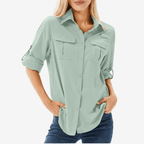 Chemise de randonnée respirante à manches longues – Légère pour femme