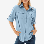 Chemise de randonnée respirante à manches longues – Légère pour femme