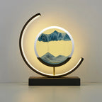 Paysages Sablés Profonds : Art du Sable Illuminé pour une Décoration Intérieure Apaisante
