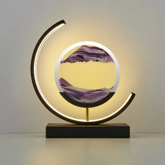 Paysages Sablés Profonds : Art du Sable Illuminé pour une Décoration Intérieure Apaisante