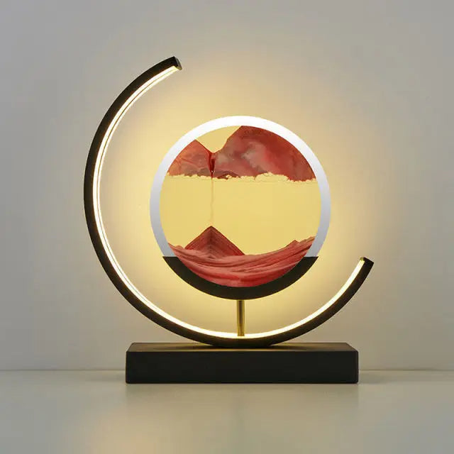 Paysages Sablés Profonds : Art du Sable Illuminé pour une Décoration Intérieure Apaisante
