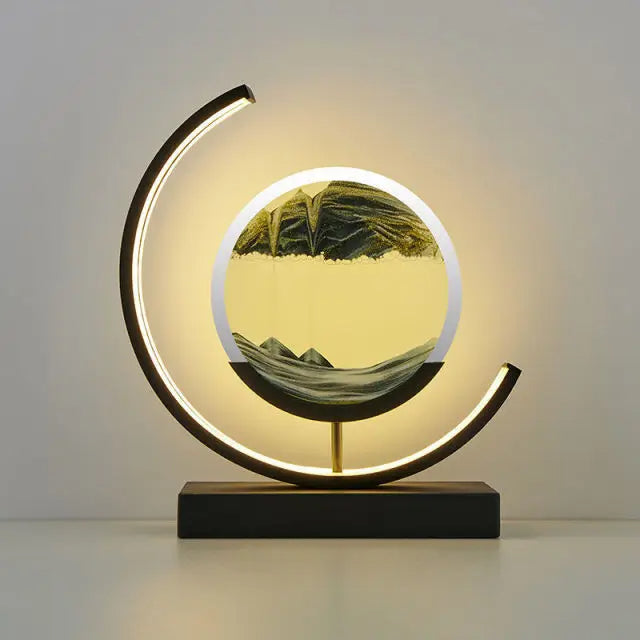 Paysages Sablés Profonds : Art du Sable Illuminé pour une Décoration Intérieure Apaisante