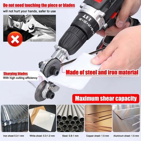 Adaptateur de coupe en métal robuste pour perceuse