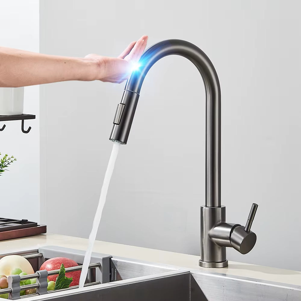 Robinet de Cuisine à Capteur Tactile avec Pulvérisateur Extractible – Design Intelligent et Moderne