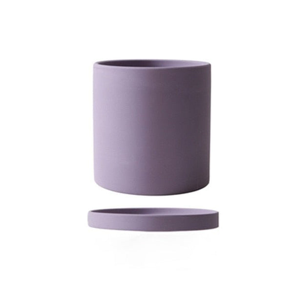 Pot de Fleurs en Céramique avec Soucoupe