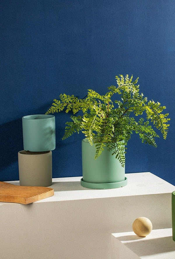 Pot de Fleurs en Céramique avec Soucoupe