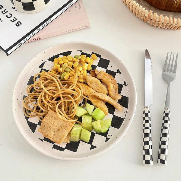 Stainless Steel Cutlery Chessboard Design