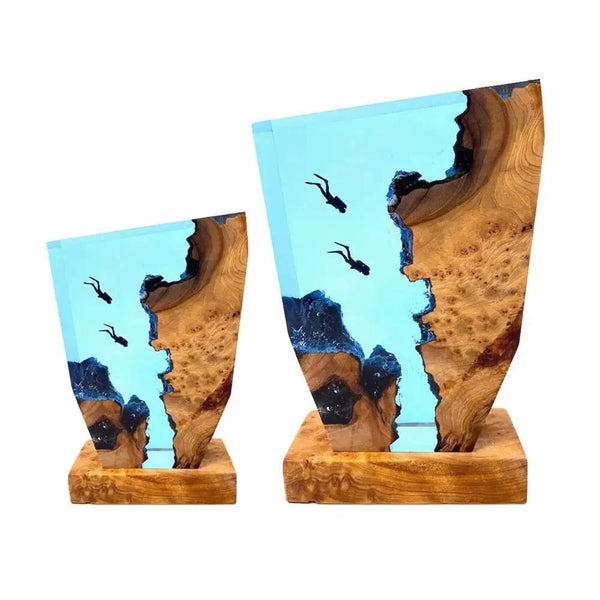 Elegant Table Lamp with Ocean Diver