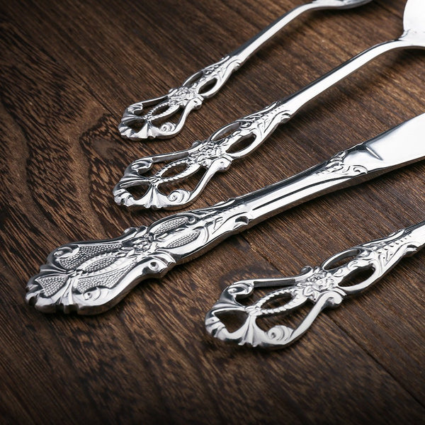 Ensemble de Couverts Élégants en Acier Inoxydable pour la Cuisine