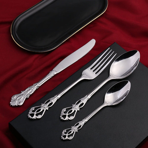 Ensemble de Couverts Élégants en Acier Inoxydable pour la Cuisine
