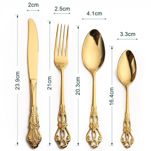 Ensemble de Couverts Élégants en Acier Inoxydable pour la Cuisine