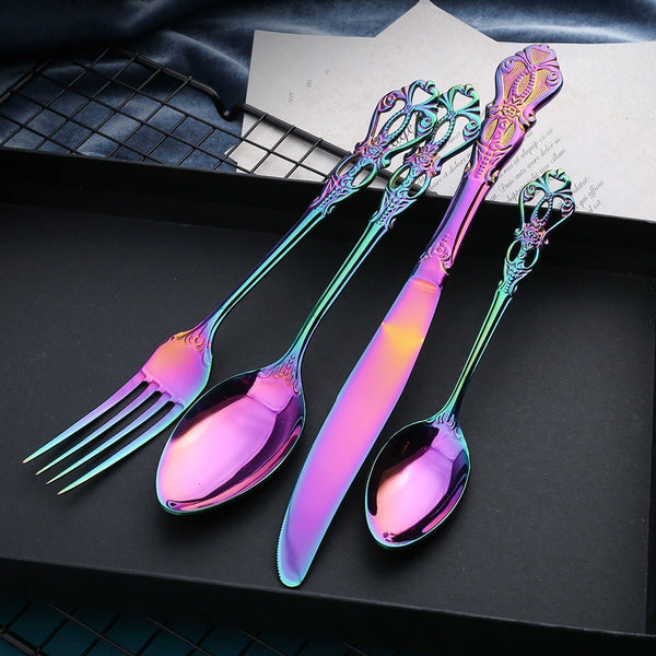 Ensemble de Couverts Élégants en Acier Inoxydable pour la Cuisine