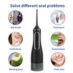 Hydropulseur sans fil étanche – Irrigateur buccal rechargeable 320 ml avec 4 modes et 5 embouts