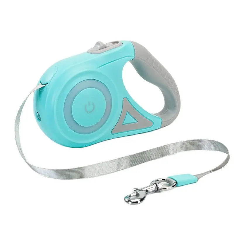 Laisse rétractable pour chien avec lampe de poche