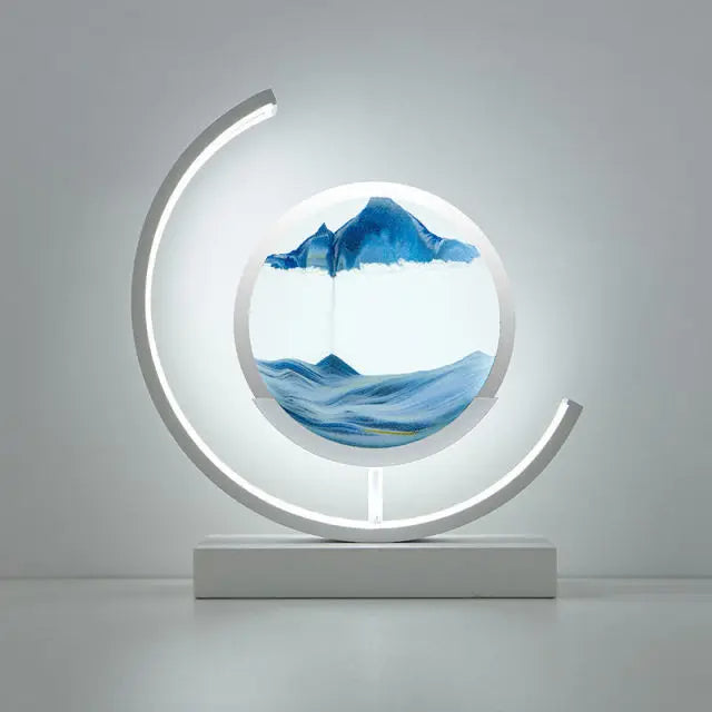 Paysages Sablés Profonds : Art du Sable Illuminé pour une Décoration Intérieure Apaisante
