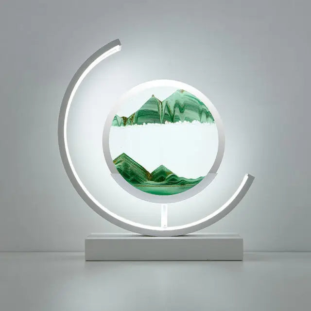Paysages Sablés Profonds : Art du Sable Illuminé pour une Décoration Intérieure Apaisante
