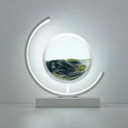 Paysages Sablés Profonds : Art du Sable Illuminé pour une Décoration Intérieure Apaisante