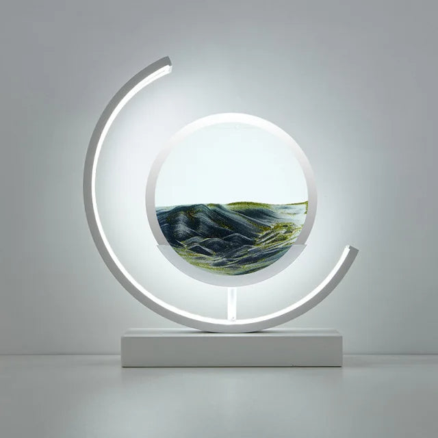 Paysages Sablés Profonds : Art du Sable Illuminé pour une Décoration Intérieure Apaisante