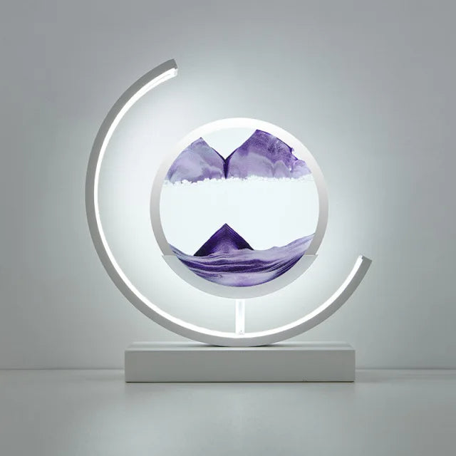 Paysages Sablés Profonds : Art du Sable Illuminé pour une Décoration Intérieure Apaisante